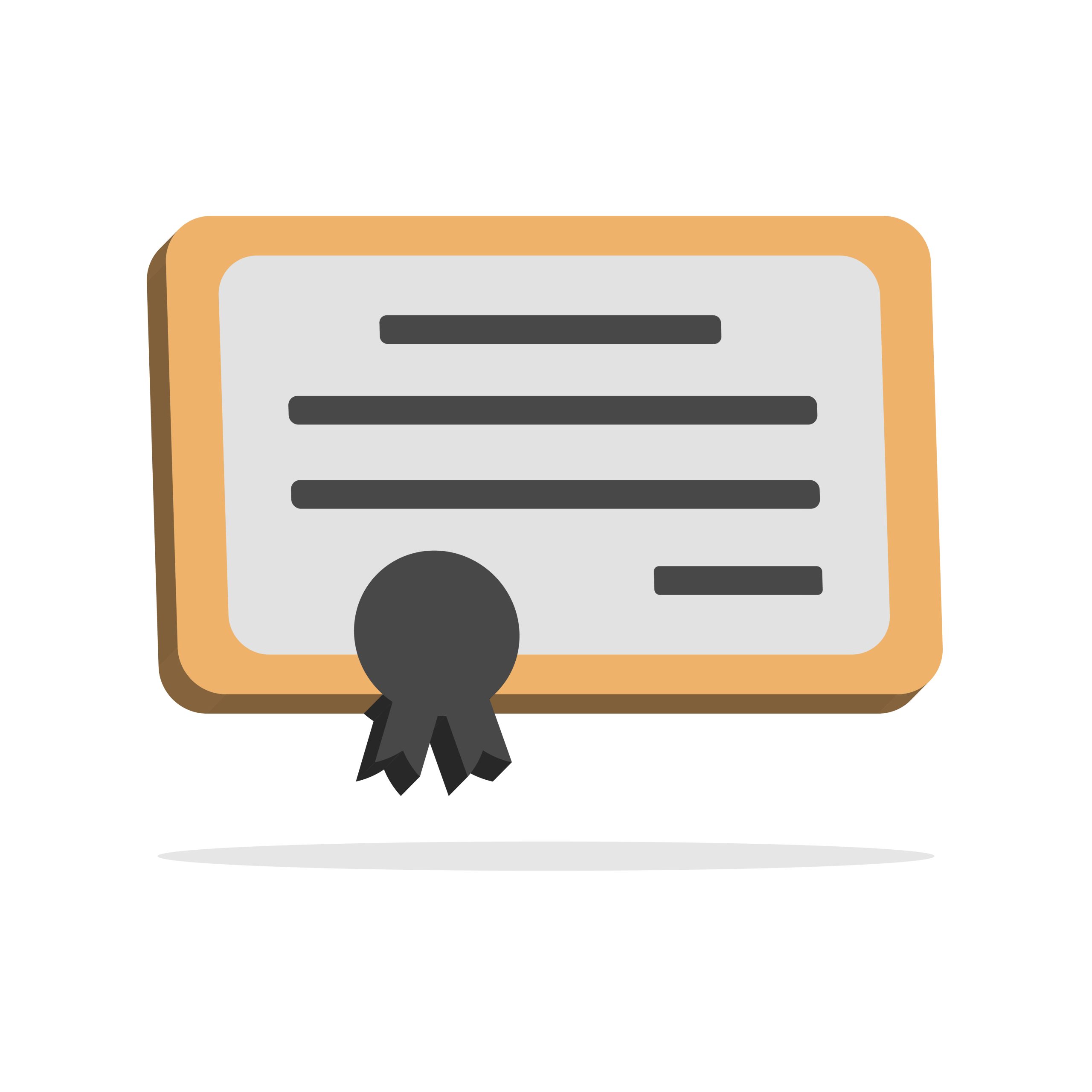 3d certificate icon in minimal cartoon style scaled